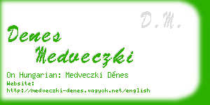 denes medveczki business card