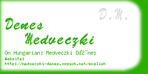 denes medveczki business card